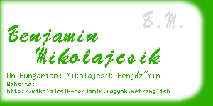 benjamin mikolajcsik business card